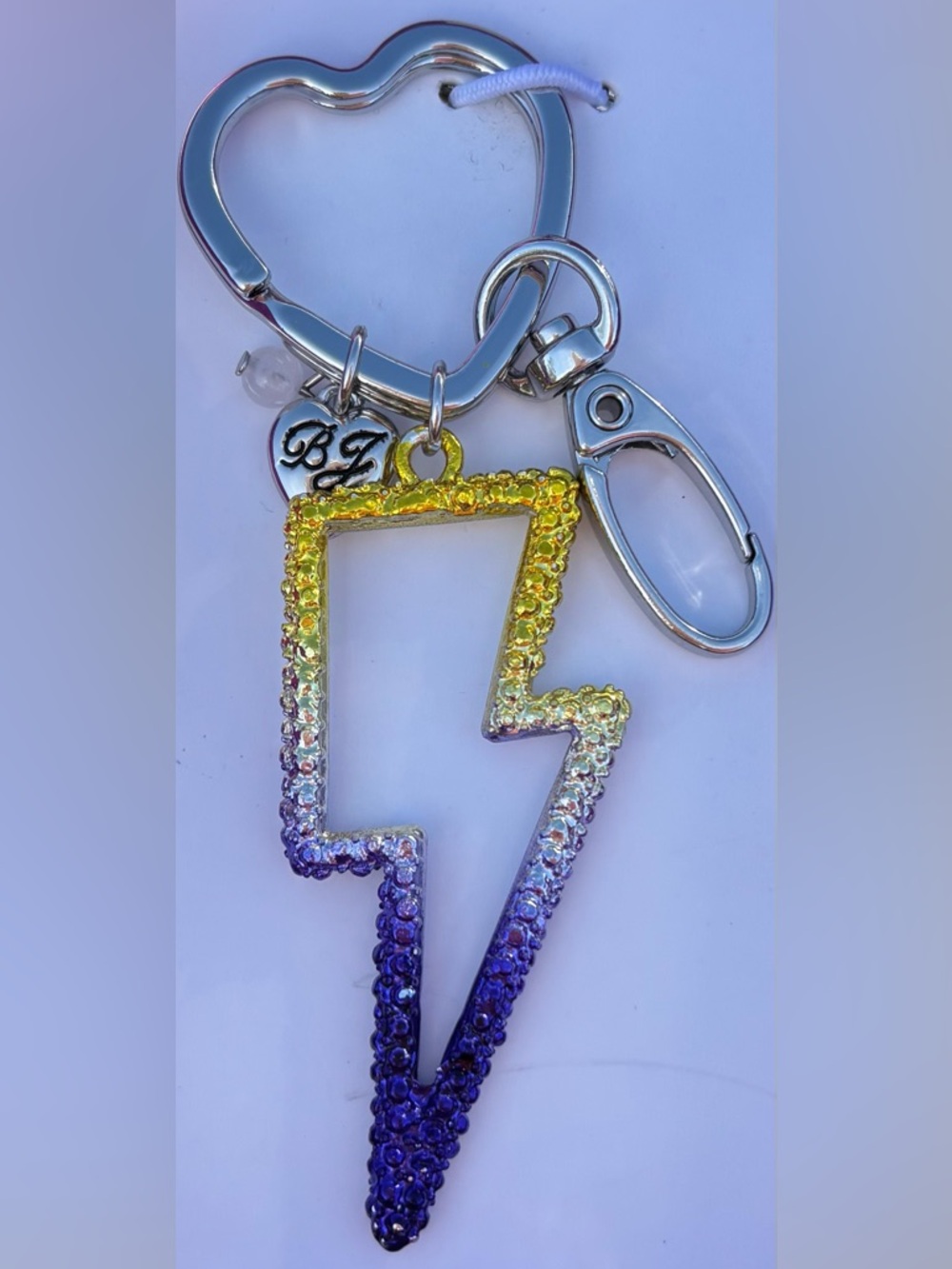 Betsey Johnson lightning bolt bag charm/key chain - NIB - Picture 2 of 4